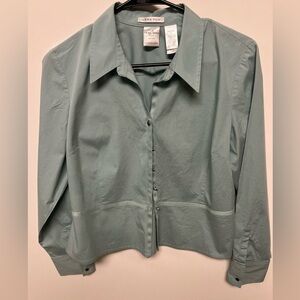 EMMA JAMES SIZE 14 PETITE. MEDIUM SHADE OF MINT GREEN BLOUSE